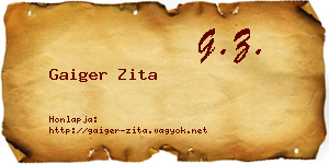 Gaiger Zita névjegykártya
