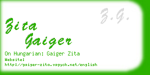 zita gaiger business card